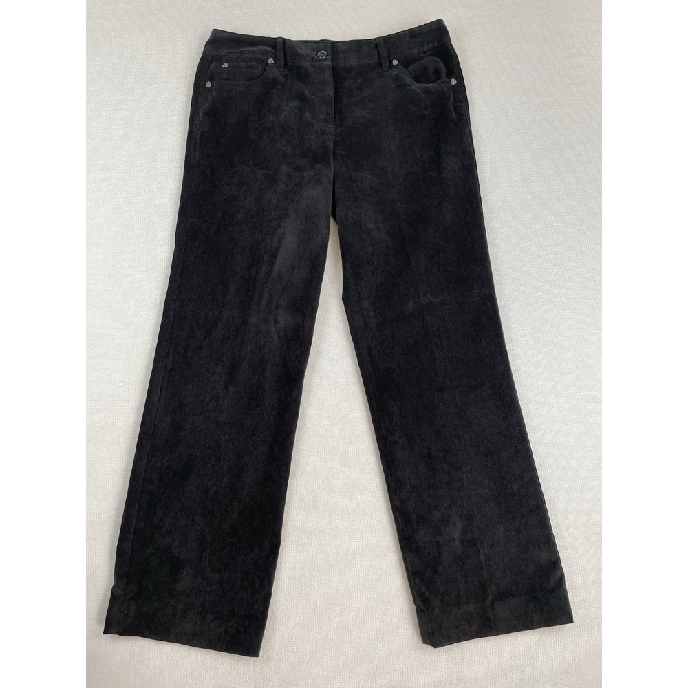 Laura Scott‎ Womens Corduroy Pants Size 10 Black 33X29 Lightweight Material